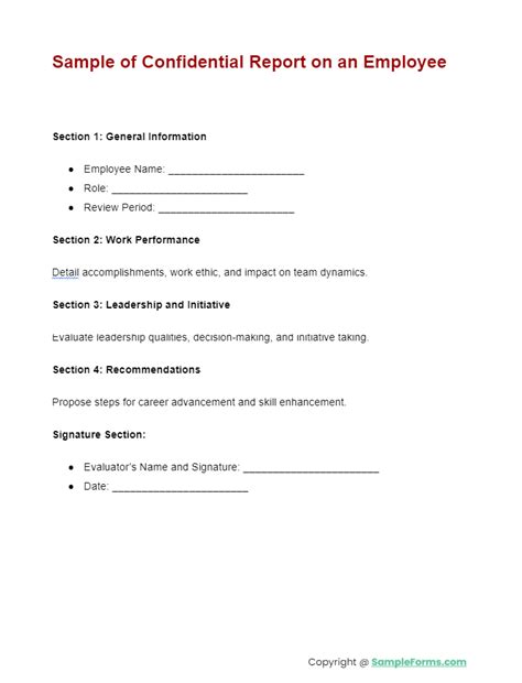 Employee's Annual Confidential Report .